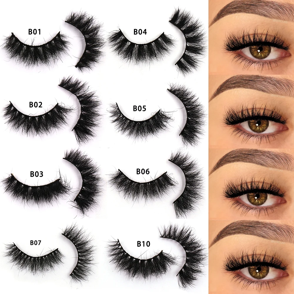 LEHUAMAO Eyelashes Natural Mink Hair Fluffy Layered 3D Mink Lashes For Daily Wear Soft Lashes 100% Cruelty Free Lashes Makeup