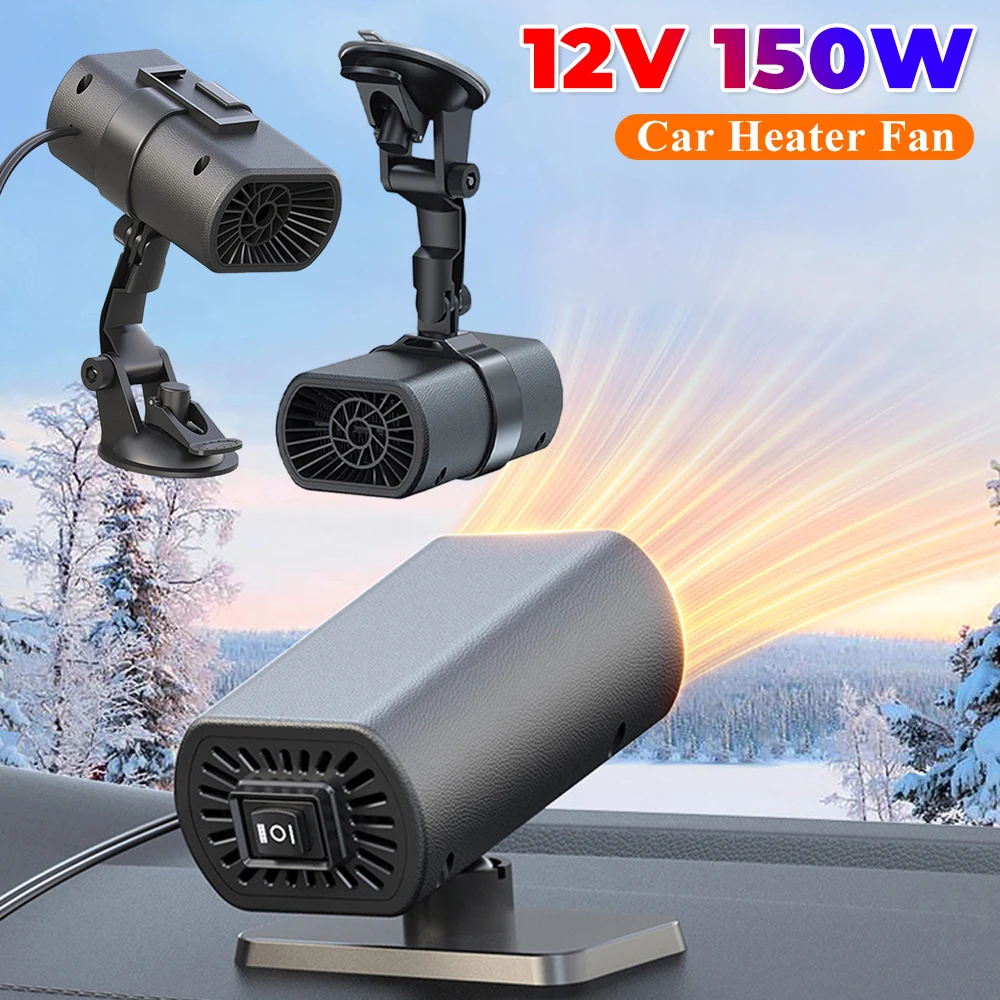 Portable Car Heater Fan 12V 150W Car Electric Heating Fan Defogging Demister Defroster Auto Windshield Frost Snow Mist Removal
