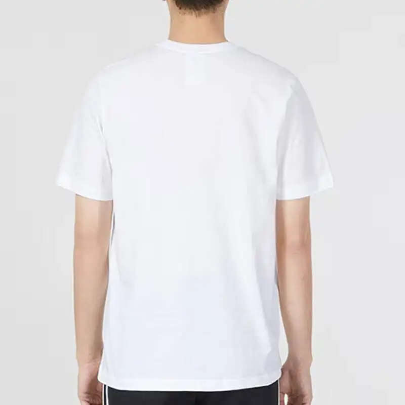 New Adidas Men's Authentic Pure Cotton Short Sleeve T-shirt Summer New White Running Casual Sportswear IC9286