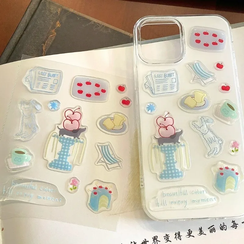 

New Salt Ins Apple Puppy Jelly Sticker High Value DIY Mobile Phone Case Tablet Camera Hand Account Decoration