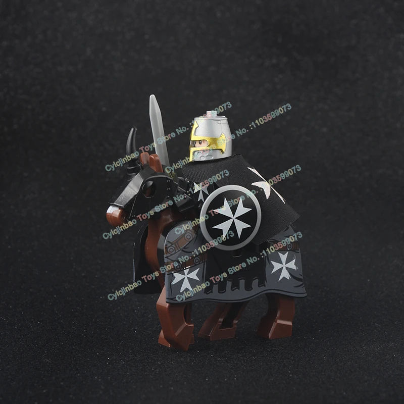 MOC  Accessories Medieval Time Knight Roman Soldier Warrior horse Helmet Action Figures Building Blocks Toys For Children