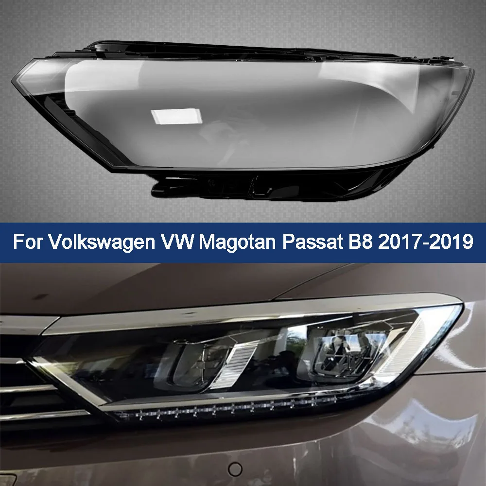 Headlight Lens Cover 1 Pair Clear Headlamp Shell Transparent Lampshade For Volkswagen VW Magotan Passat B8 2017 2018 2019 LED