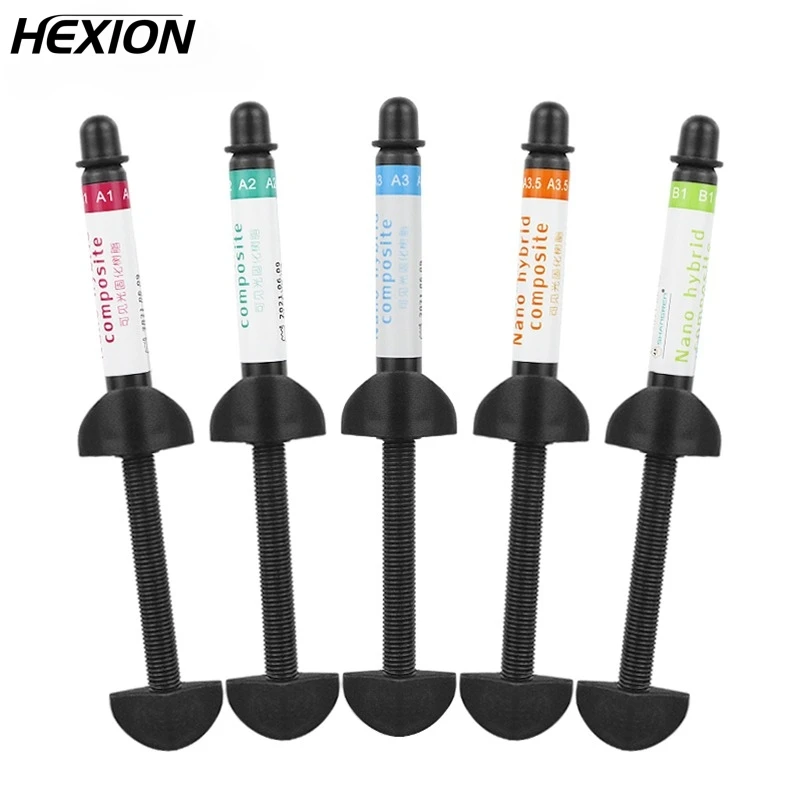 Dental Nano Flowable Hybrid Composite Resin 4g A1 A2 A3 A3.5 B1 Light-Curable Spatulas Light Curing Composite Resin Oral Dentist