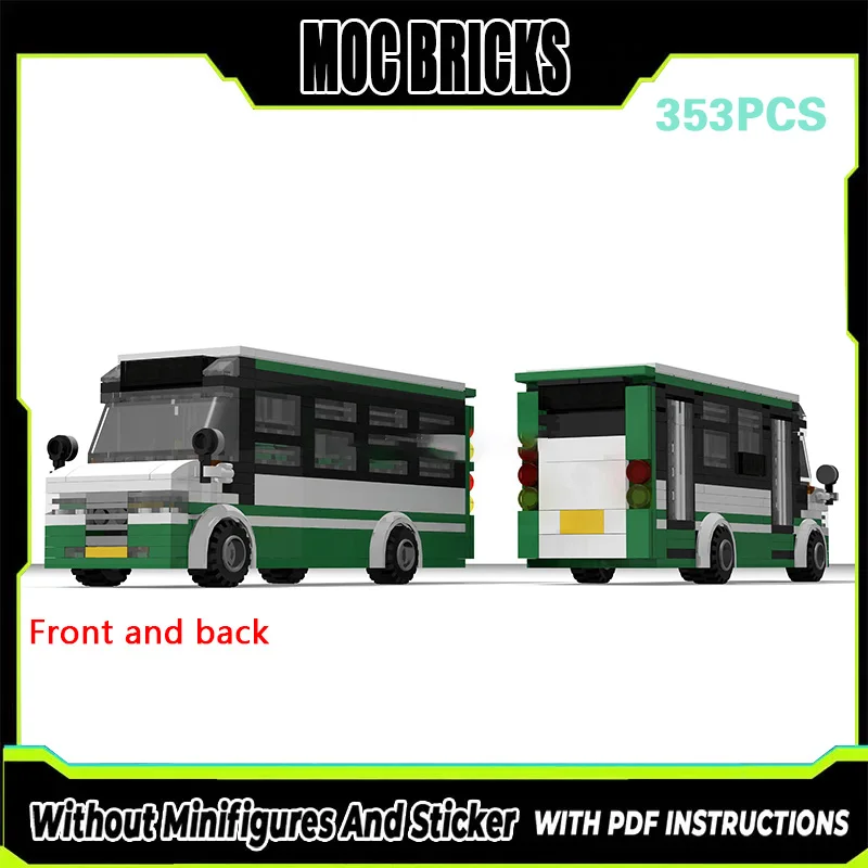 

City Car Model MOC Building Bricks Diesel-Type Urban Passenger Bus Modular Technology Gifts Holiday Assemble Children Toys Suit