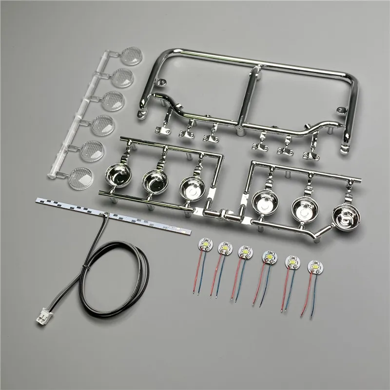 LED Roof Spotlight Front Lights CTD-06 Upgrade For 1/14 Tamiya RC Scaniaa 770S MANN Benzz Actros Trailer Tipper Crawl Car Parts