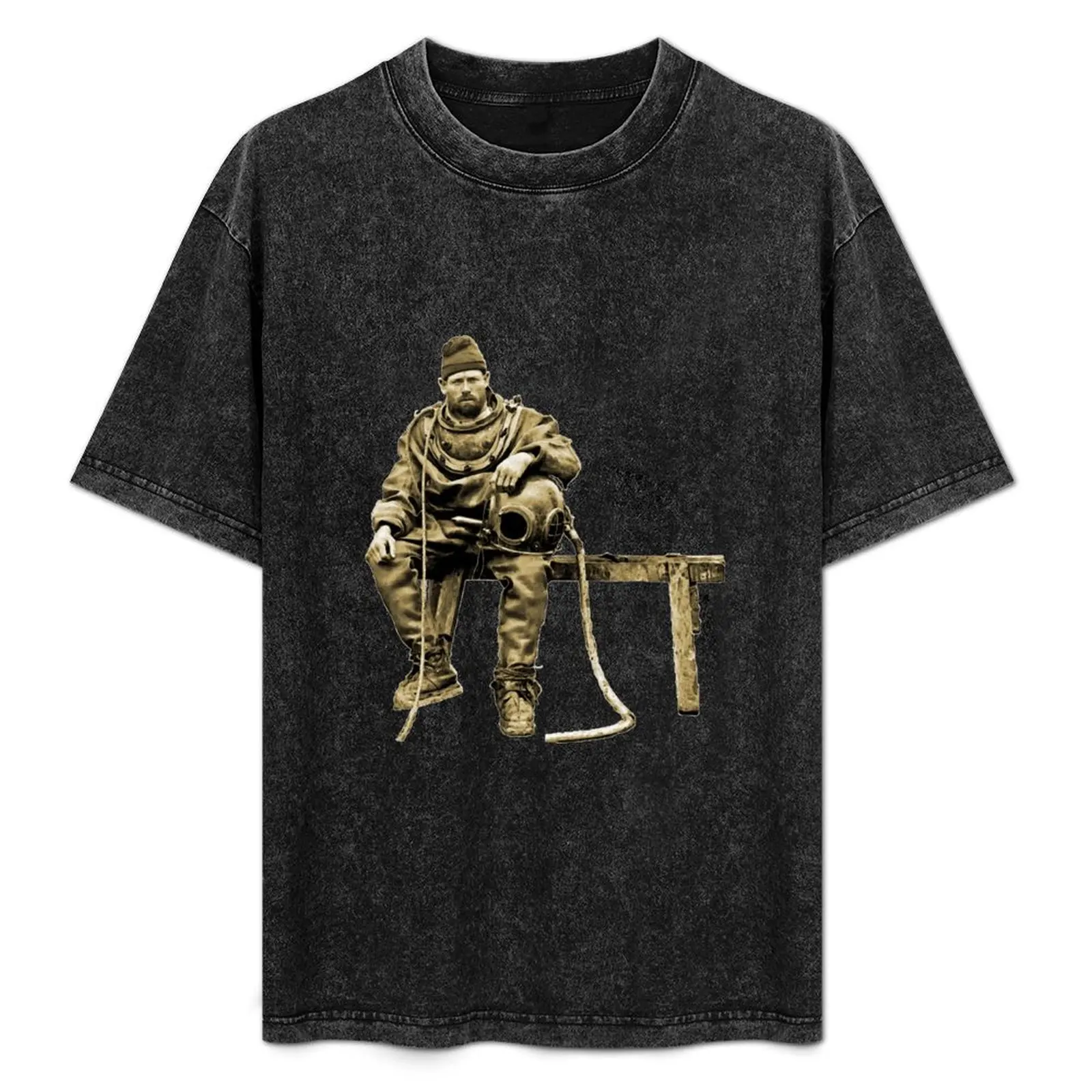 

Vintage 19th Century British Diver with Diving Helmet T-Shirt Tough Fabric Work Tee