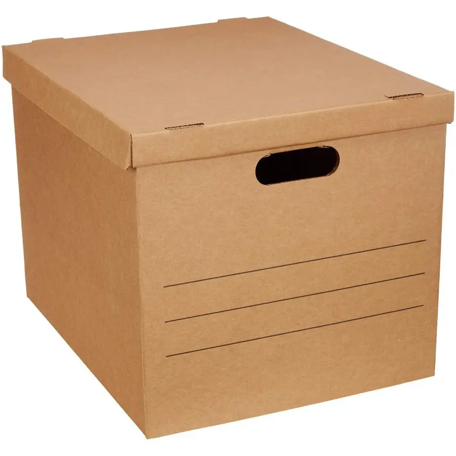 

Moving Boxes with Handles and Lids, 19 x 14.5 x 15.5 in, Brown, 10Pack, Medium