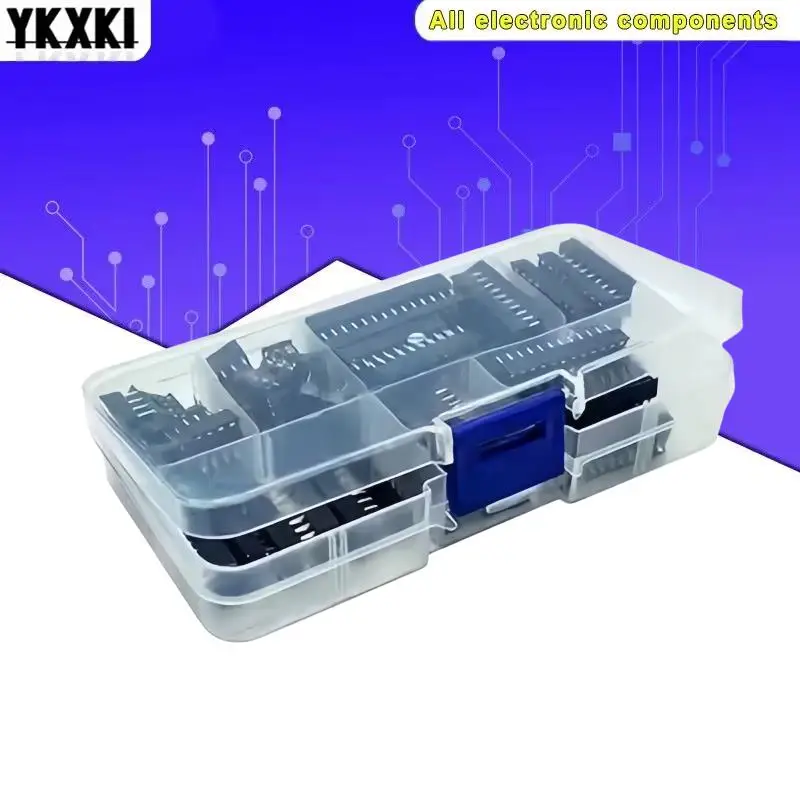 66PCS/lot with Box DIP IC Sockets Adaptor Solder Type Socket Kit 6 8 14 16 18 20 24 28 Pin IC Connector DIP-6 DIP-8 DIP-14