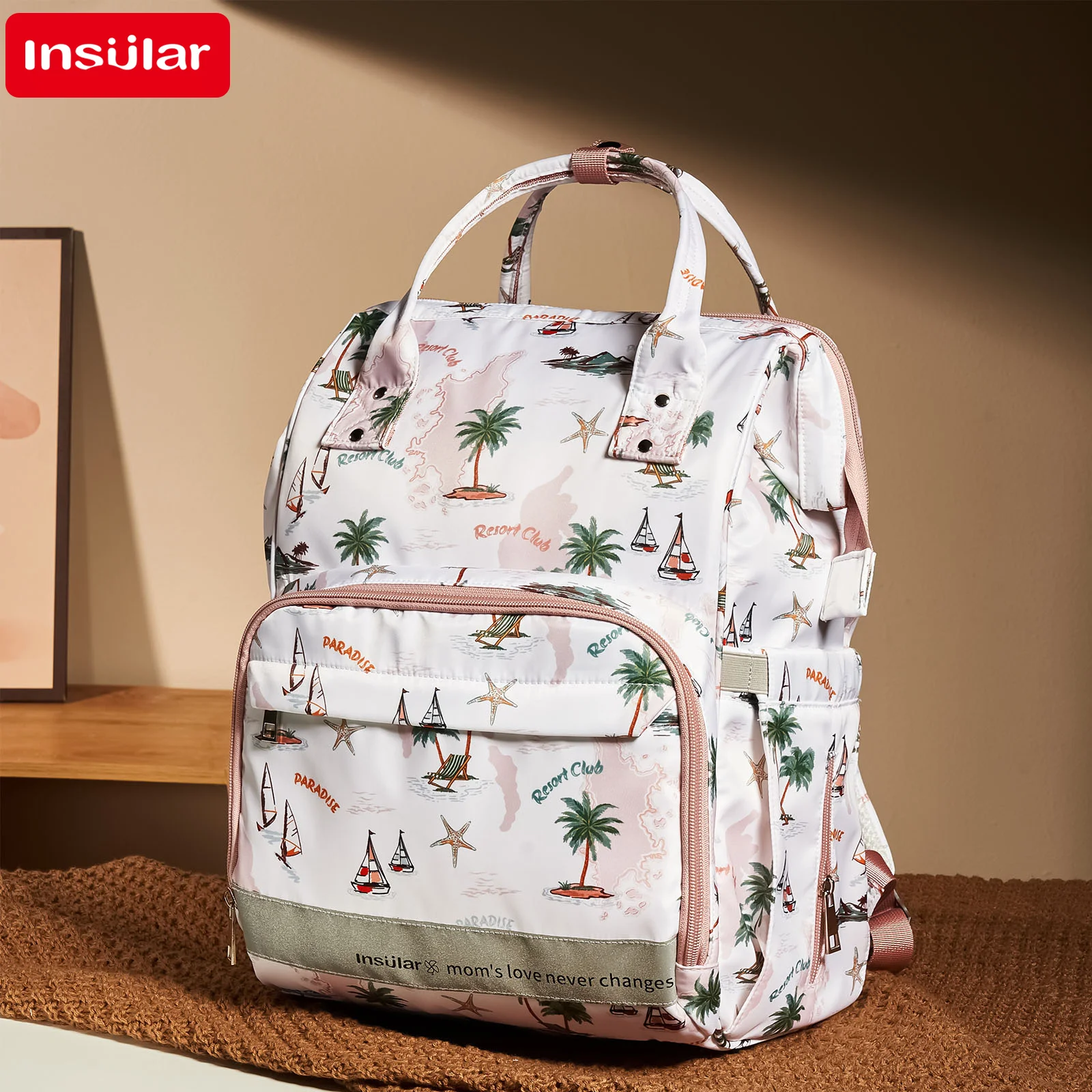 Multifunction Waterproof Diaper Bag Backpack with Changing Pad, Stroller Straps, and Large Capacity for Mommy Travel Essentials