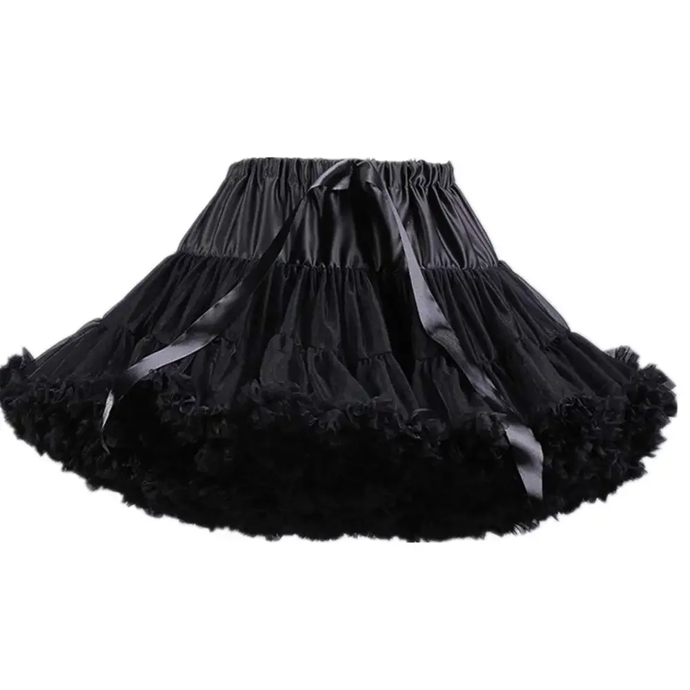 Womens 3-laags geplooide tule petticoat tutu gezwollen partij cosplay rok