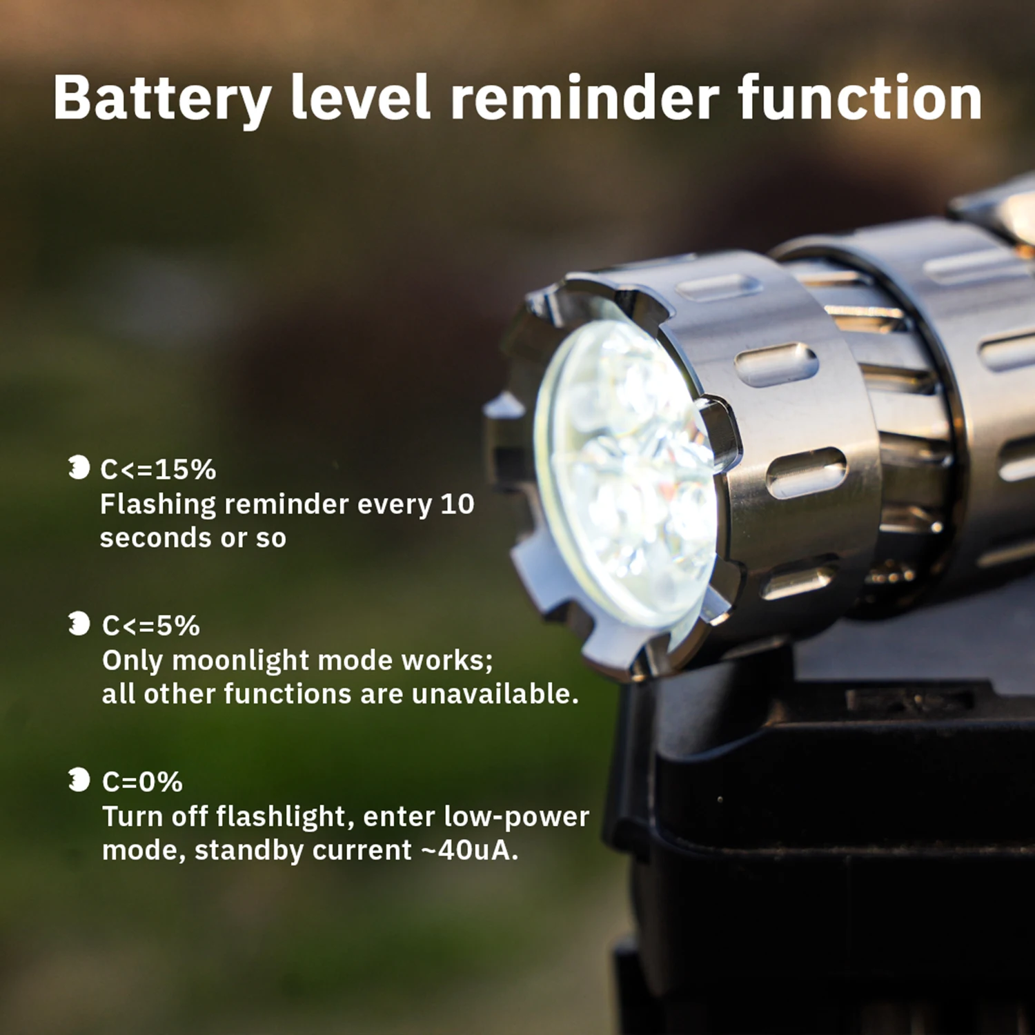 Maeerxu MT3 Titanium Torch 18350 Battery 2880LM High Power Super Bright Flashlight Survival Flashlight for Bicycle and Fishing view 2