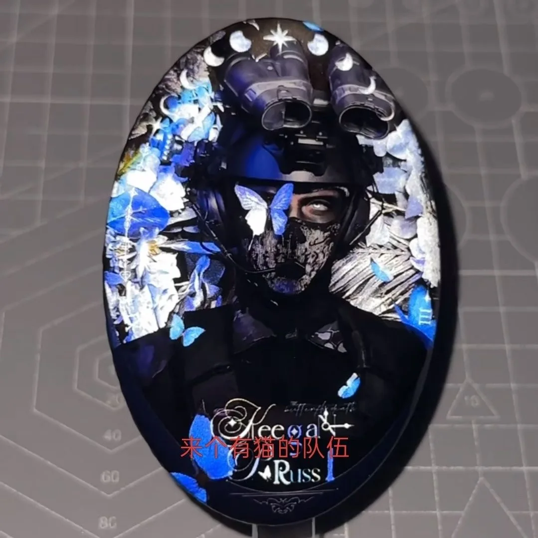 قلادة كونيج الشبح المحيطي من Call of Duty، بروش شارة فوكستيل، شريط بيضاوي وامض مزدوج