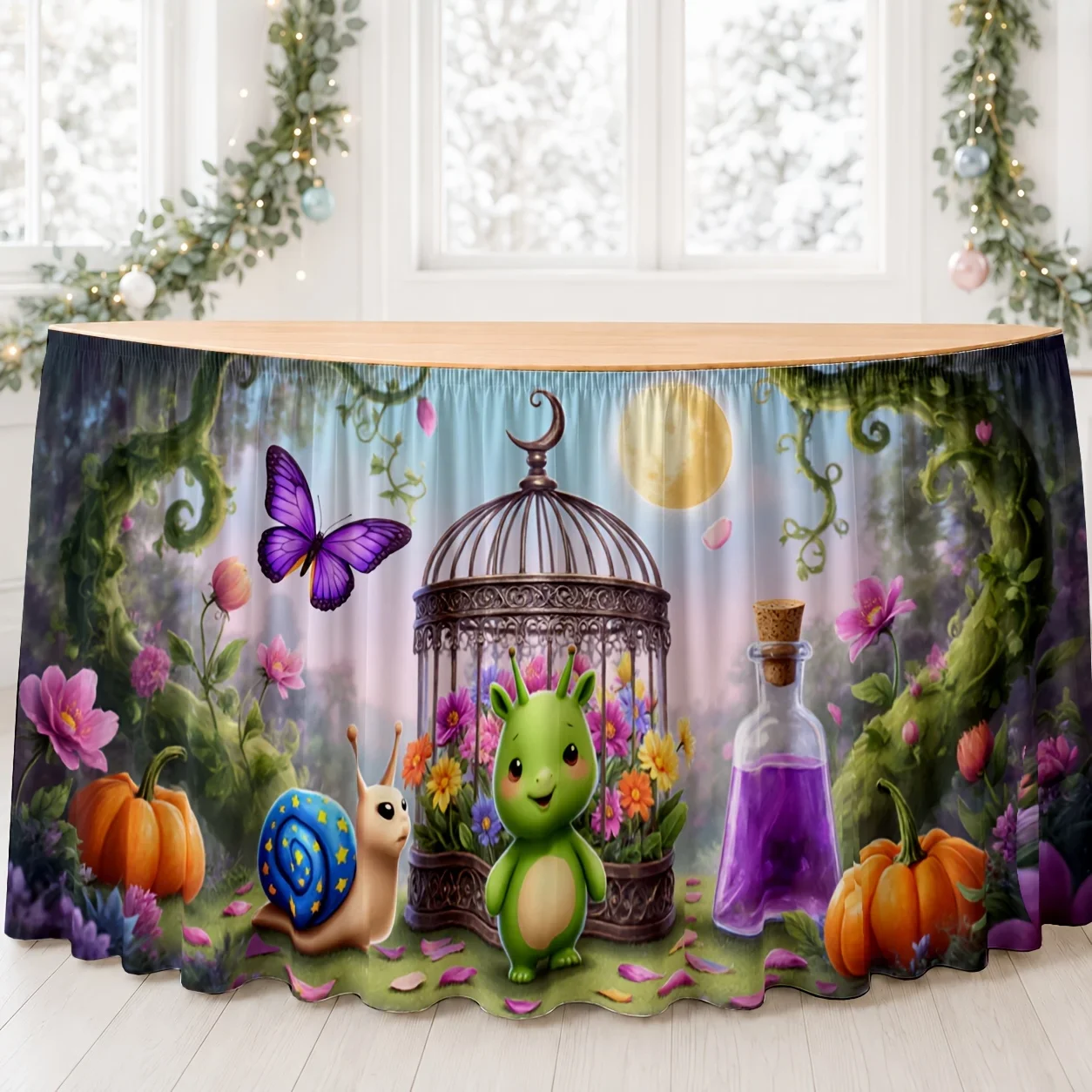 Table skirt / tableskirt Fantasy forest fairy tale style Spring Summer Halloween Tableclothxzj