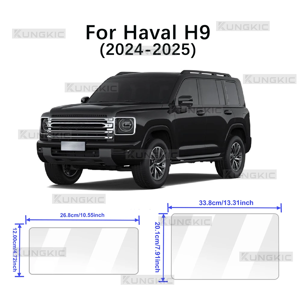 Película protetora de vidro temperado para tela do GPS automotivo e painel do Haval H9 2024, 2025 e 2026. Acessórios antirriscos.