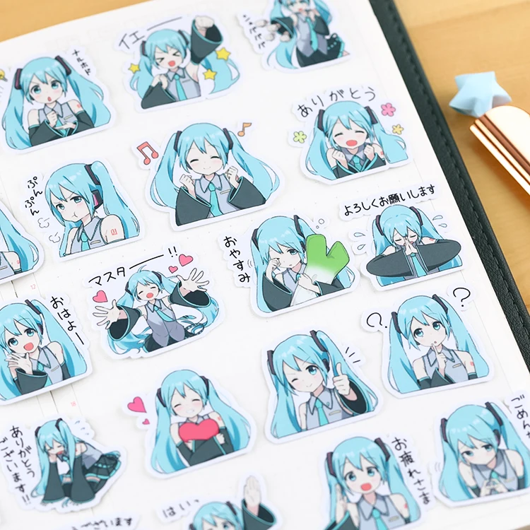 40PCS Cartoon anime girl Stickers Crafts And Scrapbooking stickers book Student label Decorative sticker DIY Stationery