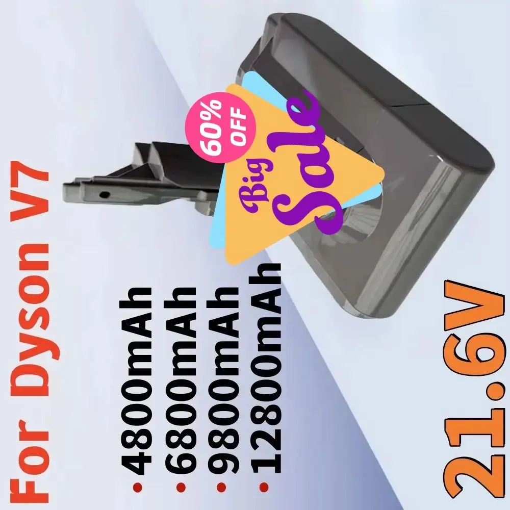 

V7 Original Battery Compatible with Dyson V7 Motorhead Animal Absolute SV11 21.6V Replacement Battery 4.8/6.8/9.8/12.8AH DE FR R