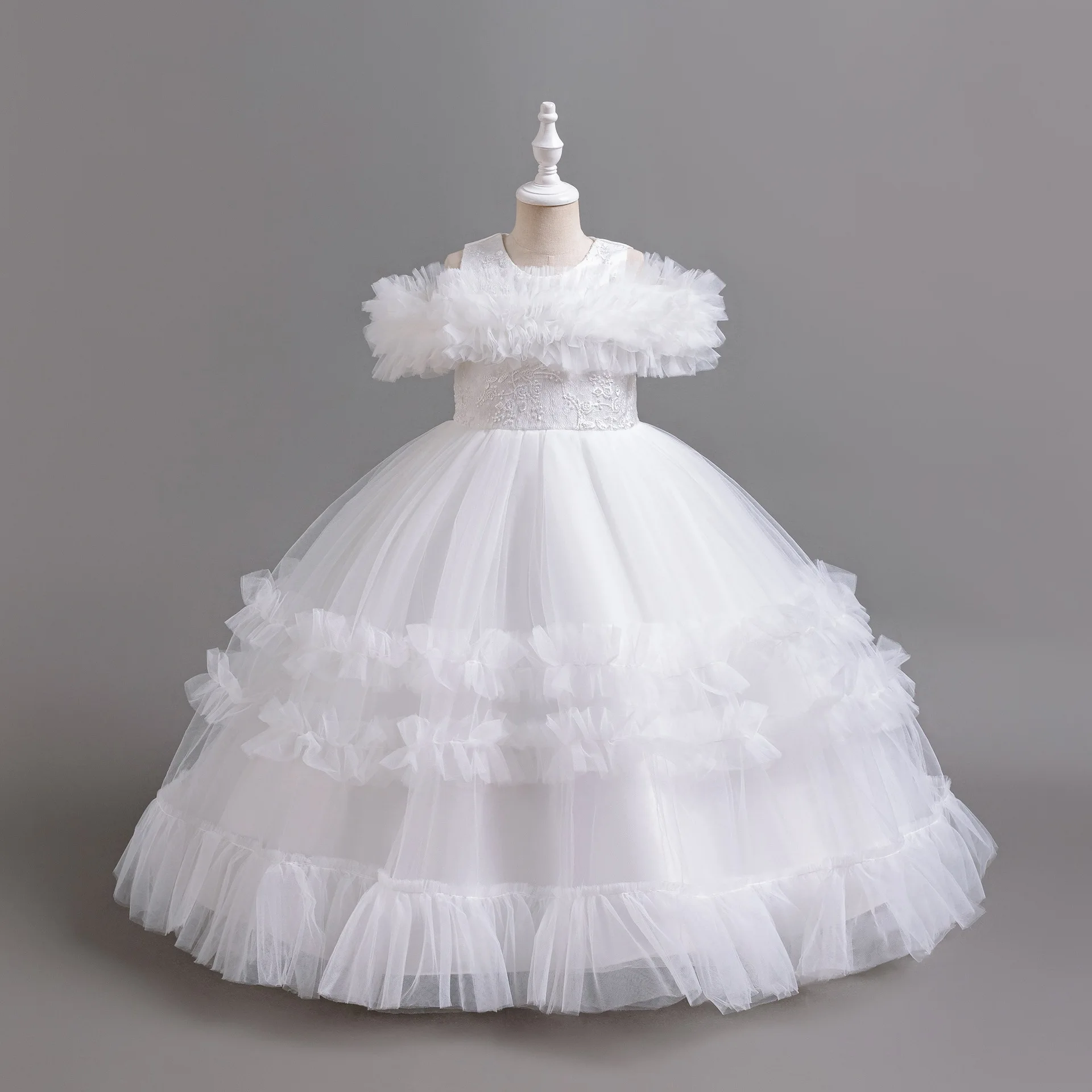 HETISO Luxury Dresses for Elegant Party Girls Tutu Child Wedding Prom Gown Christmas robe enfant fille 4 6 8 10 12 Years