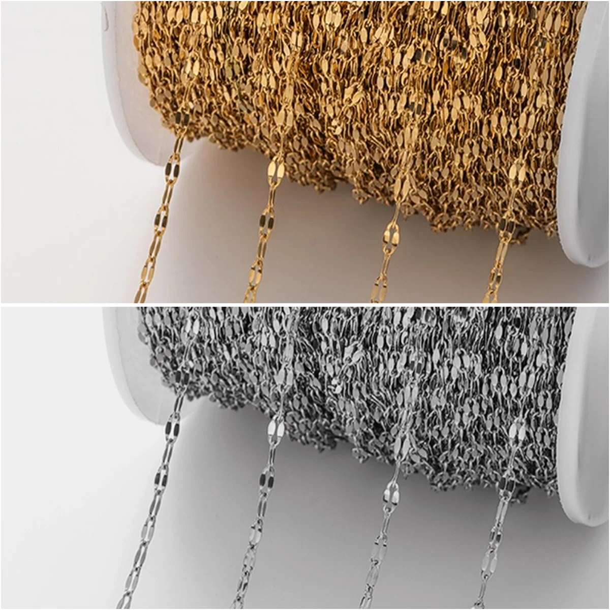 2meters Stainless Steel Thin Stainless Steel Lip Chain for Necklace Choker Bracelet DIY Jewelry Making Craft Supplies Components