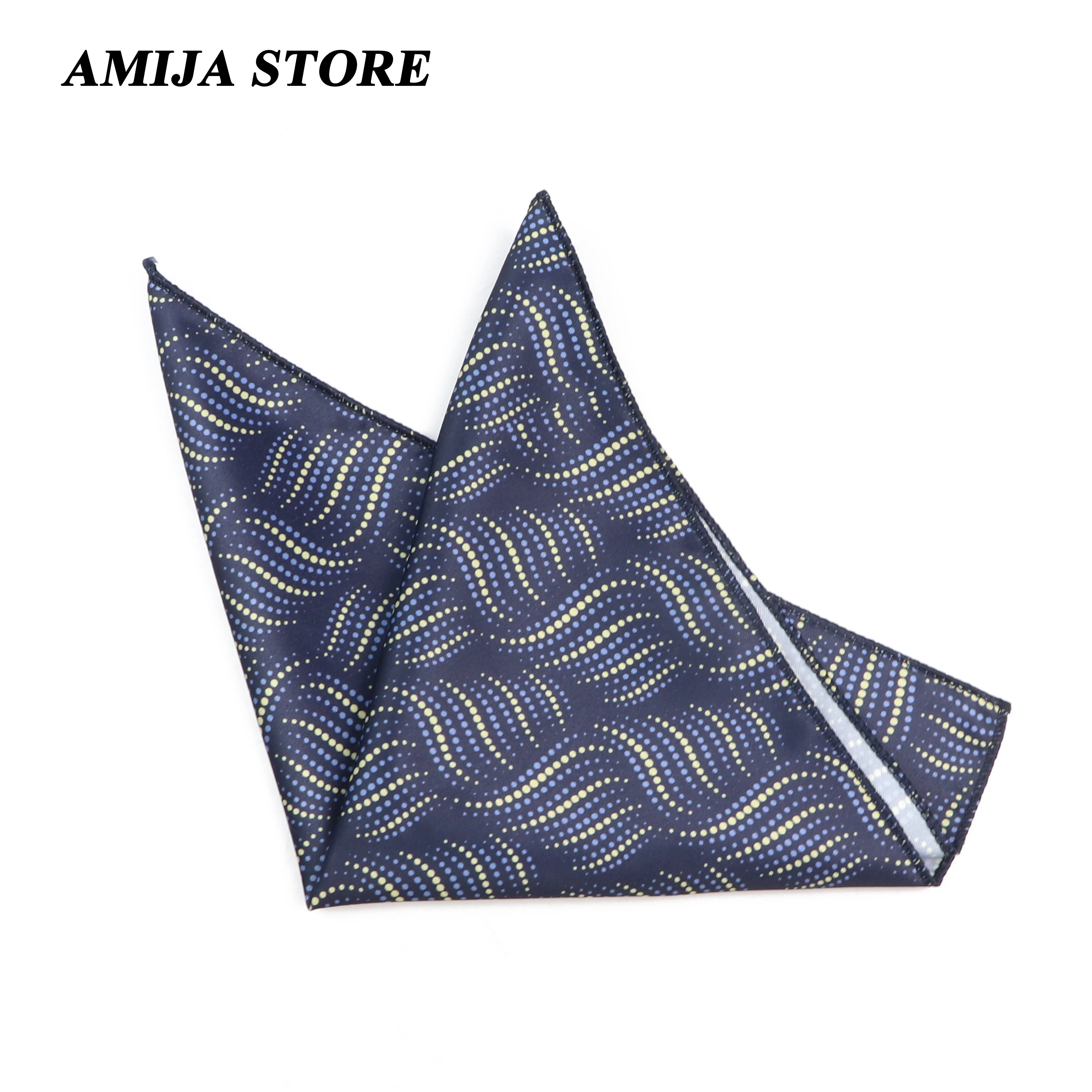 Vintage Imitation Silk Men Pocket Square Fashion Design Hankies Floral Print Handkerchief Striped Chest Towel Suit Accessories F