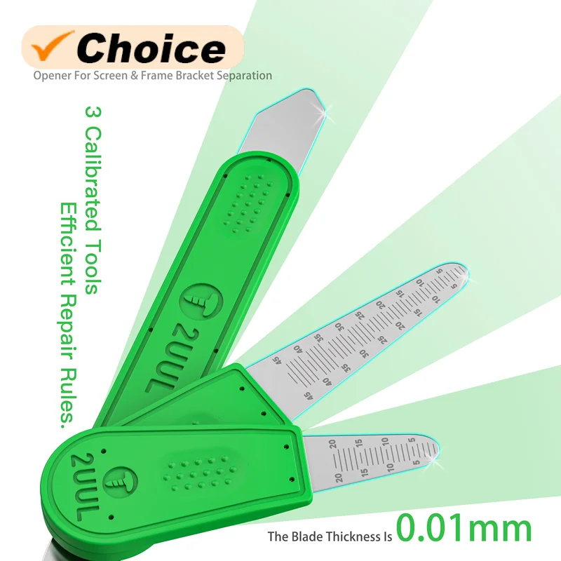 

2UUL DA89 Ультратонкий лопатка для открытия ЖК-экрана для обслуживания мобильного телефона, набор инструментов для разделения кронштейна средней рамки