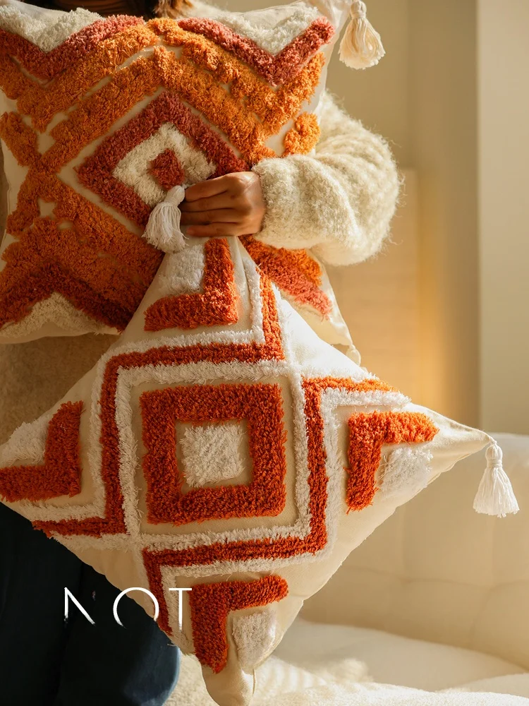 

Скандинавская декоративная подушка-валик квадратной формы для дивана, автомобиля, офиса, отеля, демонстрационного зала, универсальная, из смешанных тканей, с наполнителем из полипропиленового хлопка