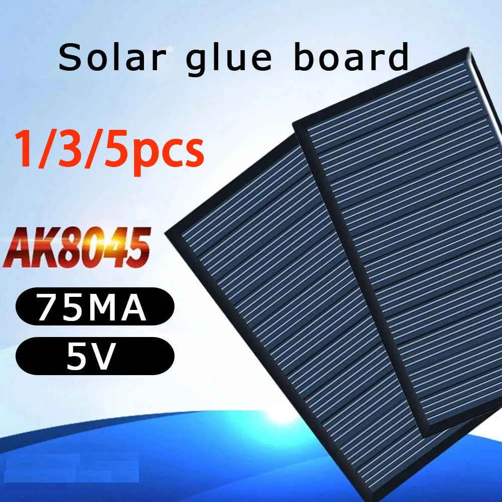 1/3/5pcs 5V 75mA Solar Panel Drop Glue Board DIY Battery Charger Small Mini Solar Cell Cable Toy Light Power Accessories