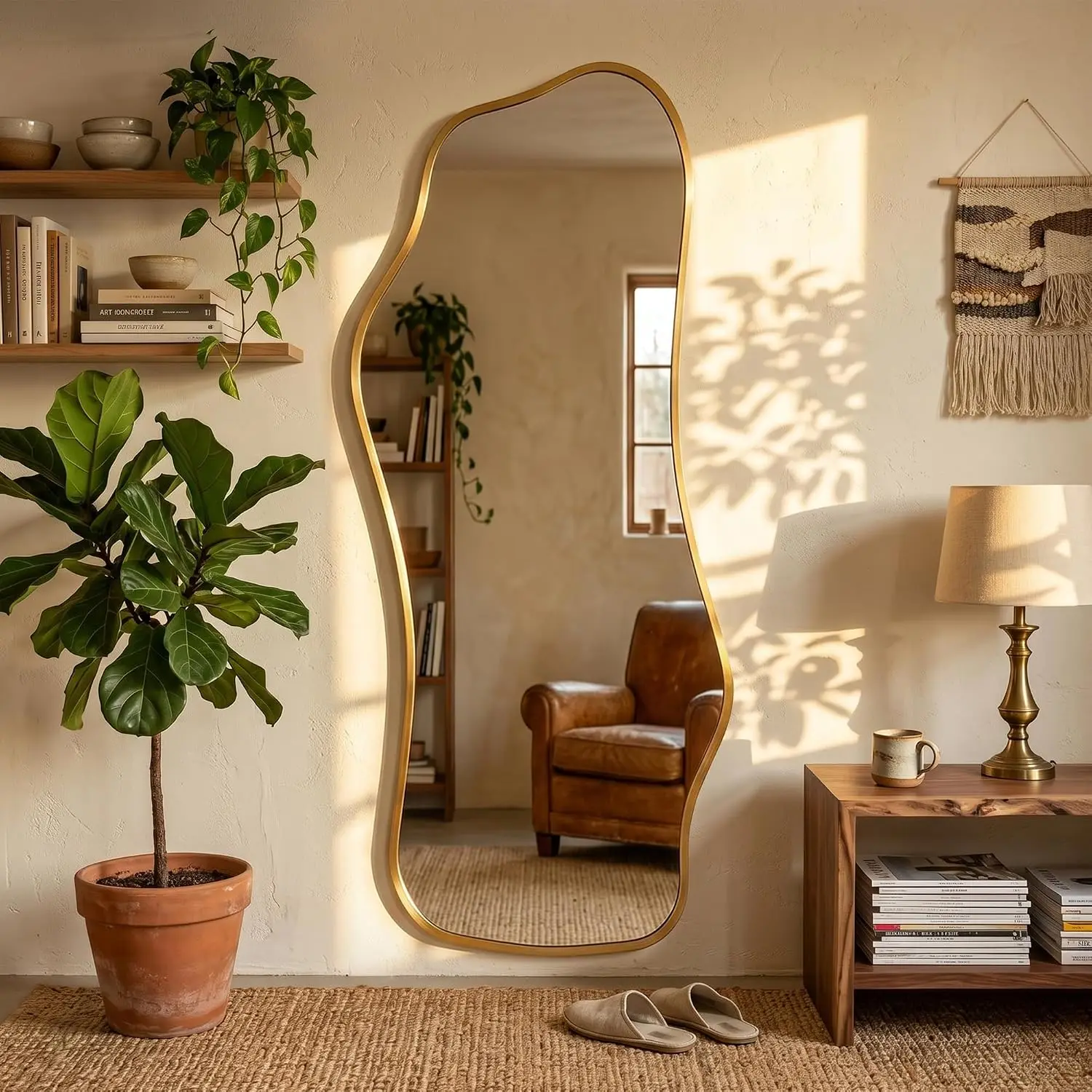 Irregular Full Length with Stand-Standing Leaning Hanging 62.2