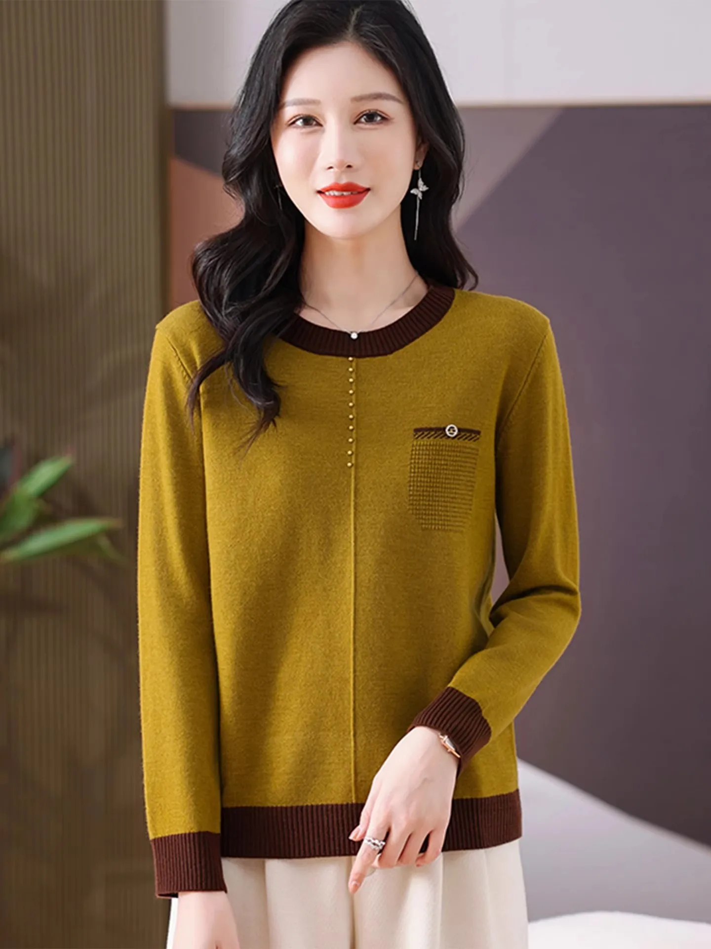 

Fall Winter ort Knitted Sweater Women's Loose Base irt Top Outerwear Faionable Small Size Casual Warm Long Sve