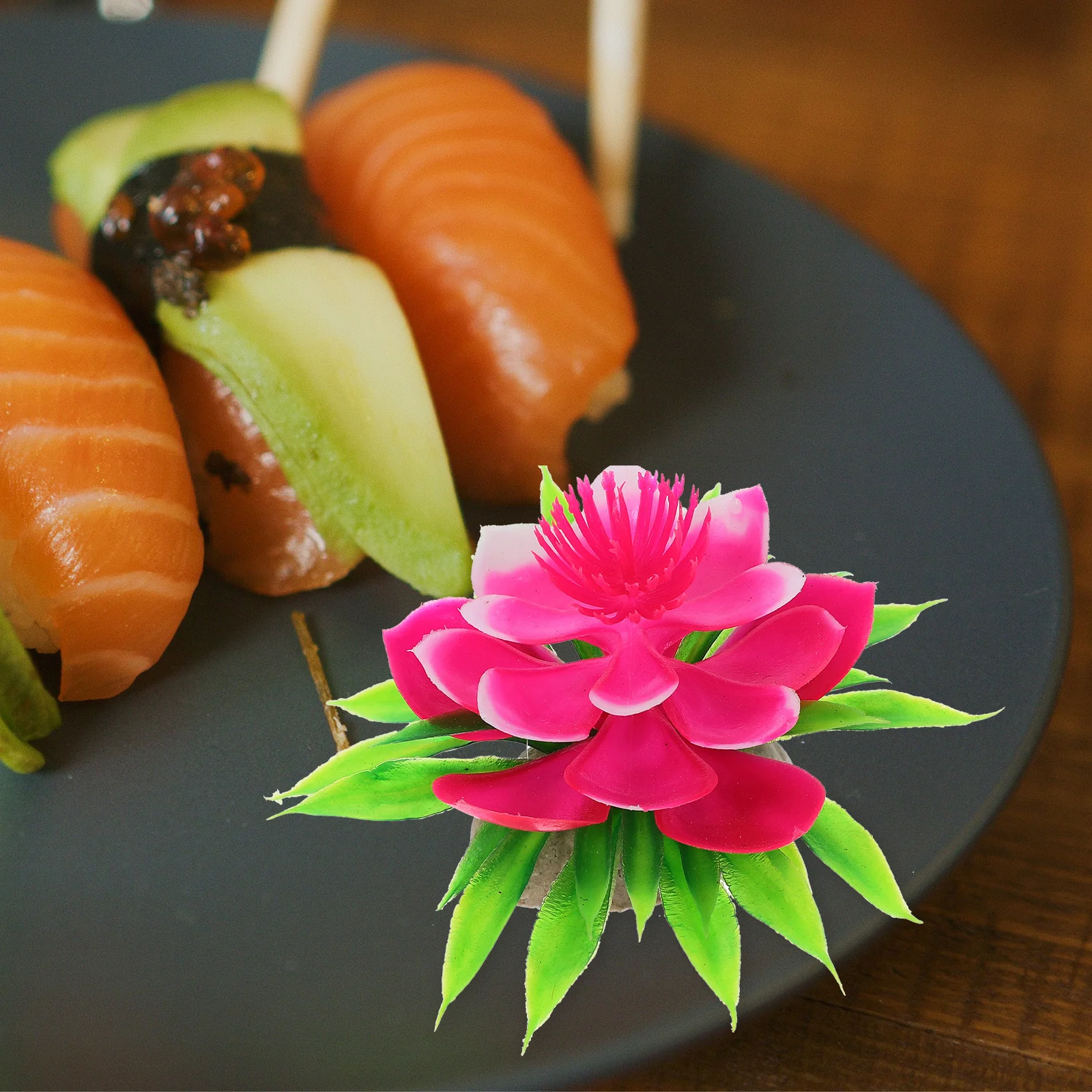 

10pcs Creative Lotus Serving Plate Ornament Sushi Decor Flower Sashimi Dish Artificial Flower Farmhouse Restaurant Hotel