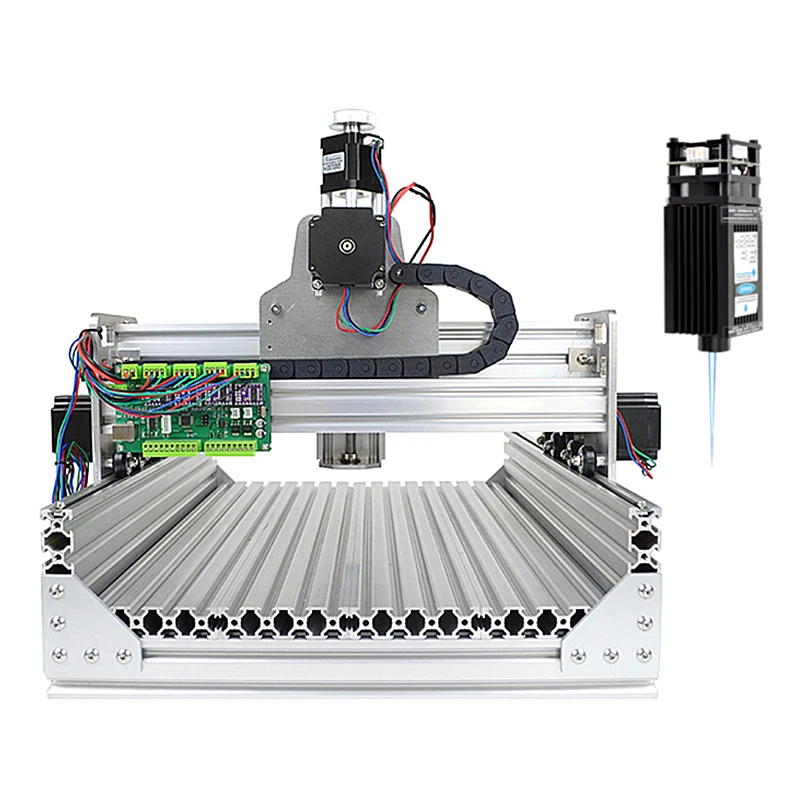 LY Smontato Pack FAI DA TE 2030 3 Assi Mini Router di CNC Incisore Macchina Per Incidere 500 MW 2500 mW 2 in 1 Motore Mandrino 300 W