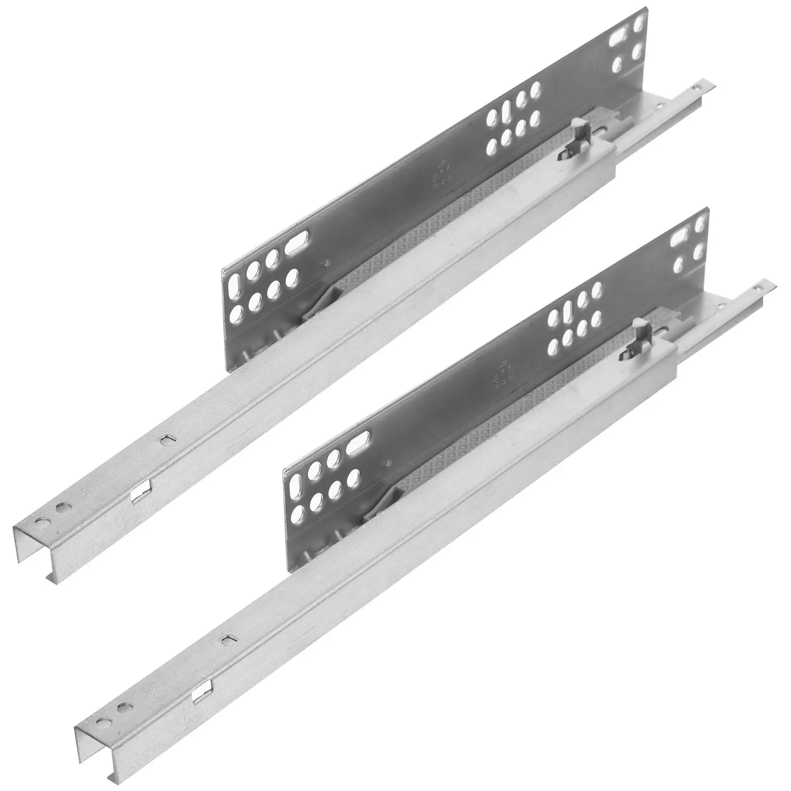 

2 Pcs Slide Rail Drawer Track Guide Thickened Steel Damping Buffer Silent Cabinet Rails Heavy Duty Kitchen Use