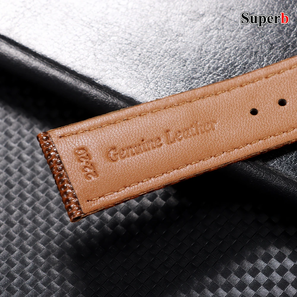14/15/16/18/19/20/21/22mm Lizard Print Genuine Cowhide Business Watch Band Replacement Bracelet Belt Men Women Watch Accessories