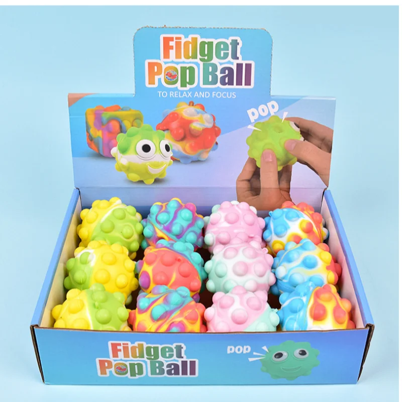 2 pezzi palla antistress giocattoli agitarsi palla 3D push bubble ADHD autismo sollievo dallo stress giocattoli sensoriali bomboniere per bambini adulti