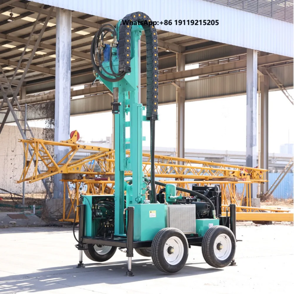 Bestselling SM200 Water Well Drilling Rig Wheeled Hydraulic Gearbox Pump BW160 Mud Pump Portable 200m Max Depth