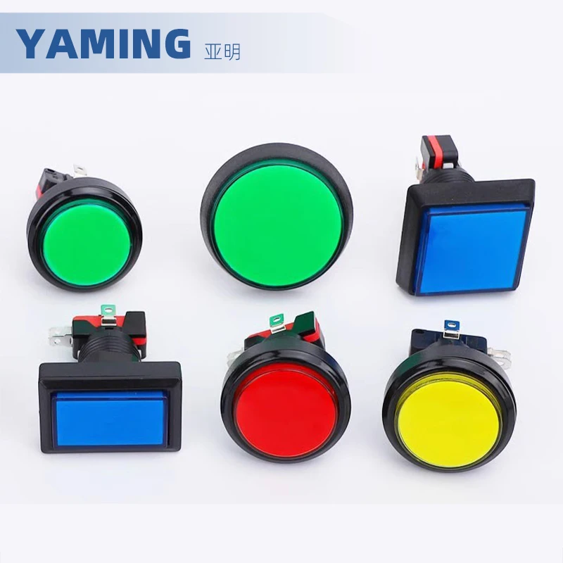 Button Game Machine Switch Momentary Reset Start PASS Accessories Small Medium Large Round Rectangle Square Shape 12V