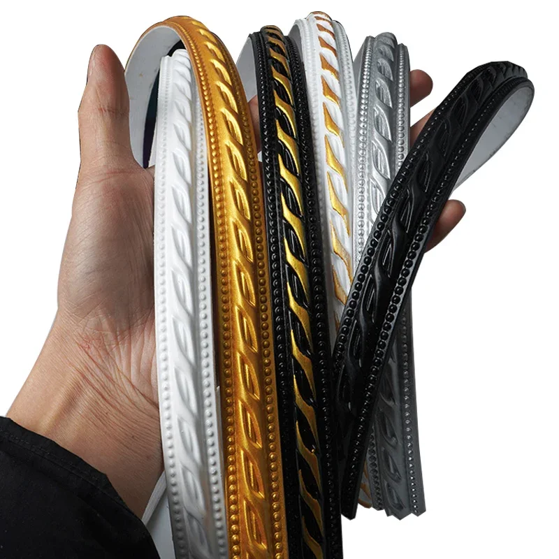 5M 3D Flexible Wall Decor Strips Self Adhesive Mirror Frame Edging Strip Ceiling Molding Line TV