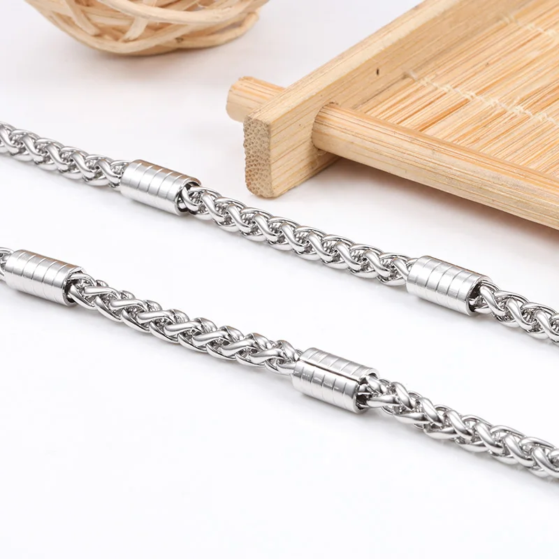 

1Meter Stainless Steel Round Tube Twist Rope Chain For Jewelry Making Materials DIY Men Women Necklaces Bracelets Accessories