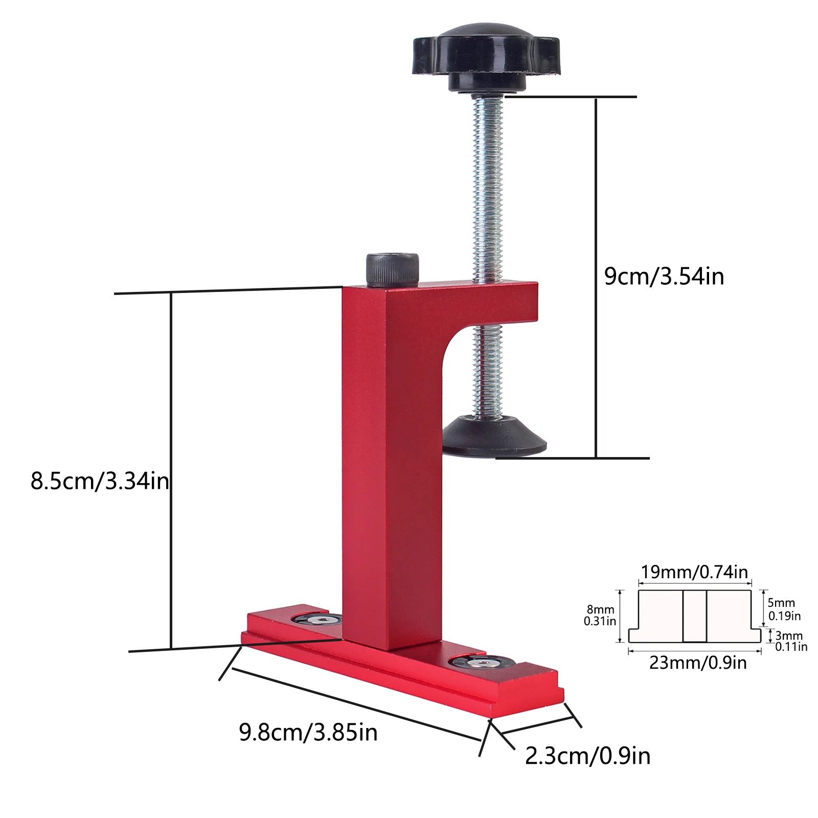 1Pc For 30/45 type T-Track Fixed Clamp, Woodworking Band Saw Table Saw Fixed F Clamp Aluminum Alloy Desktop Pressure Clip view 3