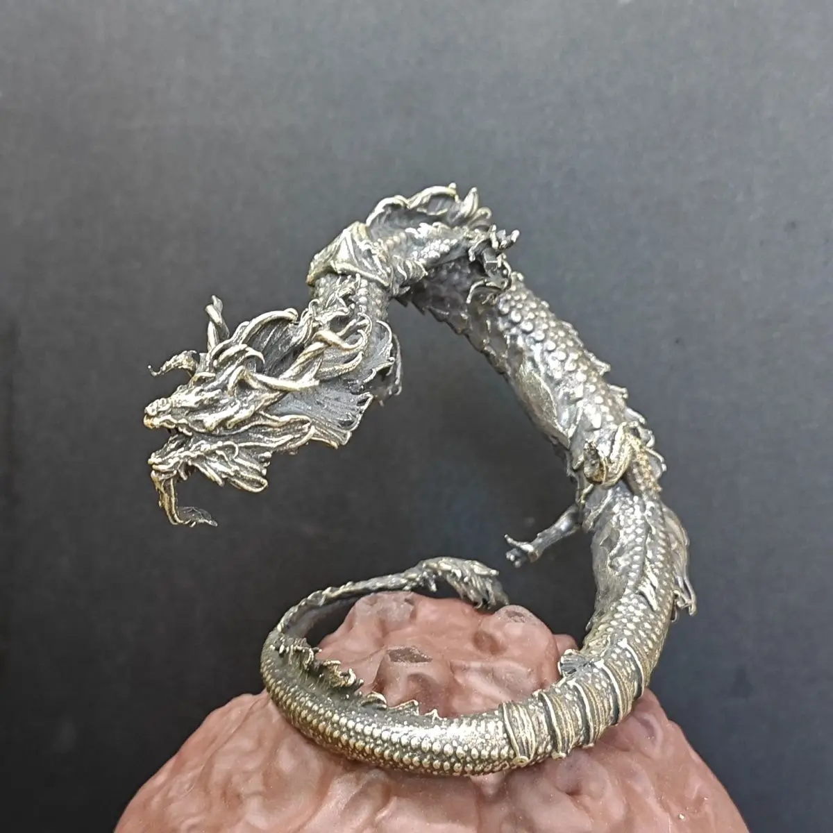 Solid Brass Dragon Figurine Micro-landscape Water and Land Fish Tank Bonsai Landscaping Chinese Dragon Creativity