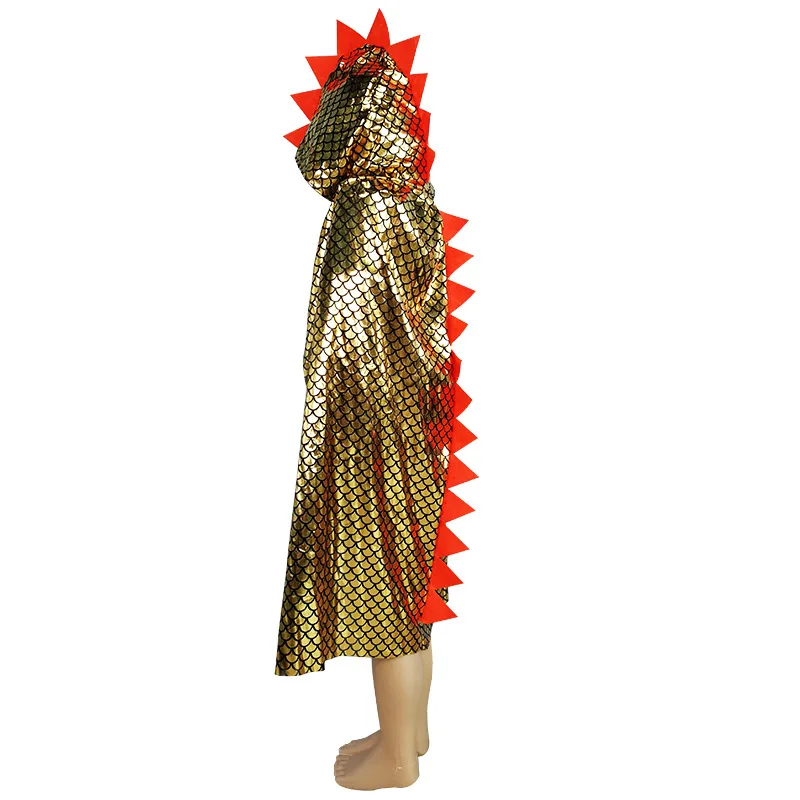 Dinosaur Cape Halloween Cosplay Costume Hooded Cloak for Kids Wizard and Girls Witch Cosplay Child Costume Halloween Party Cloak