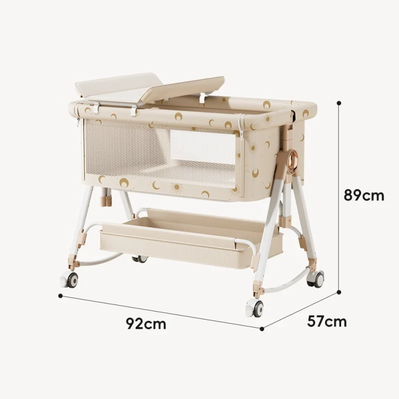سرير أطفال بعمر 0-2 سنة، سرير هزاز محمول ومتحرك، سرير كبير وحدات لحديثي الولادة متعدد الوظائف قابل للطي #4
