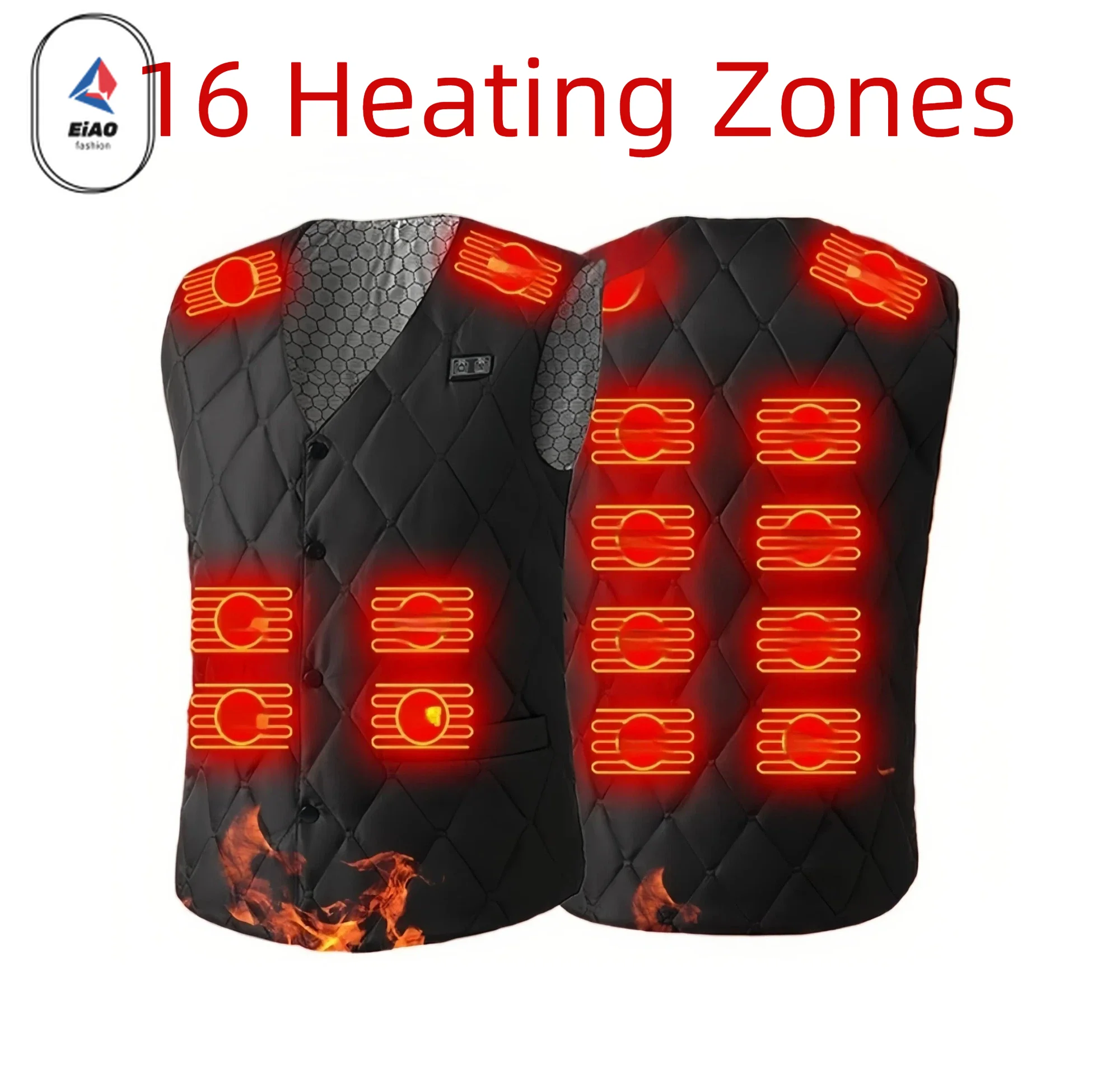 

EIAO Newest 16 Zone Smart Heating Vest Electric Warm Vest for Men Women Heated Vest Winter with Constant Temperature Control