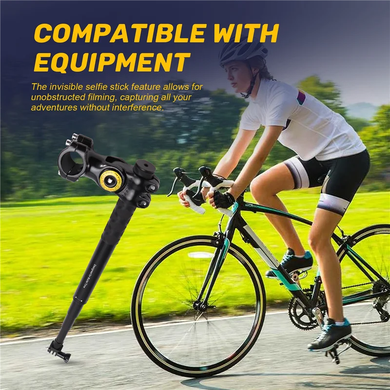 Adjustable Handlebar Bracket Mount For Insta360, Gopro Motorcycle Bicycle Invisible Selfie Stick