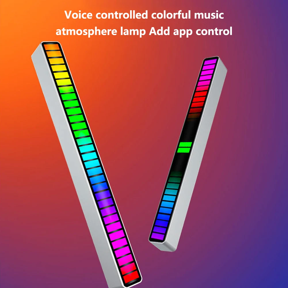 Controle de Voz Ritmo Síncrono Luz, Internet Popular, Música Colorida Luz Ambiente, Desktop Car Indução, Creative LED Pick, RGB