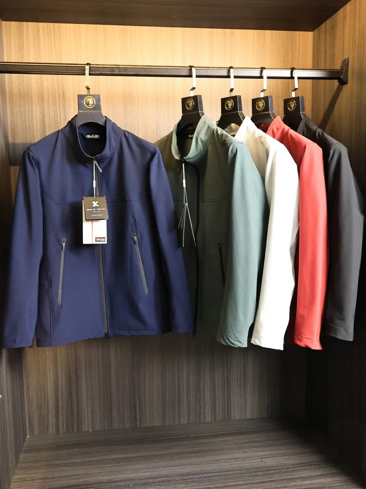 

Men's Lightweight Breathable Jacket Spring Casual Stand Collar Windproof Fashion Urban Style Polyester Fiber 6.4% Spandex