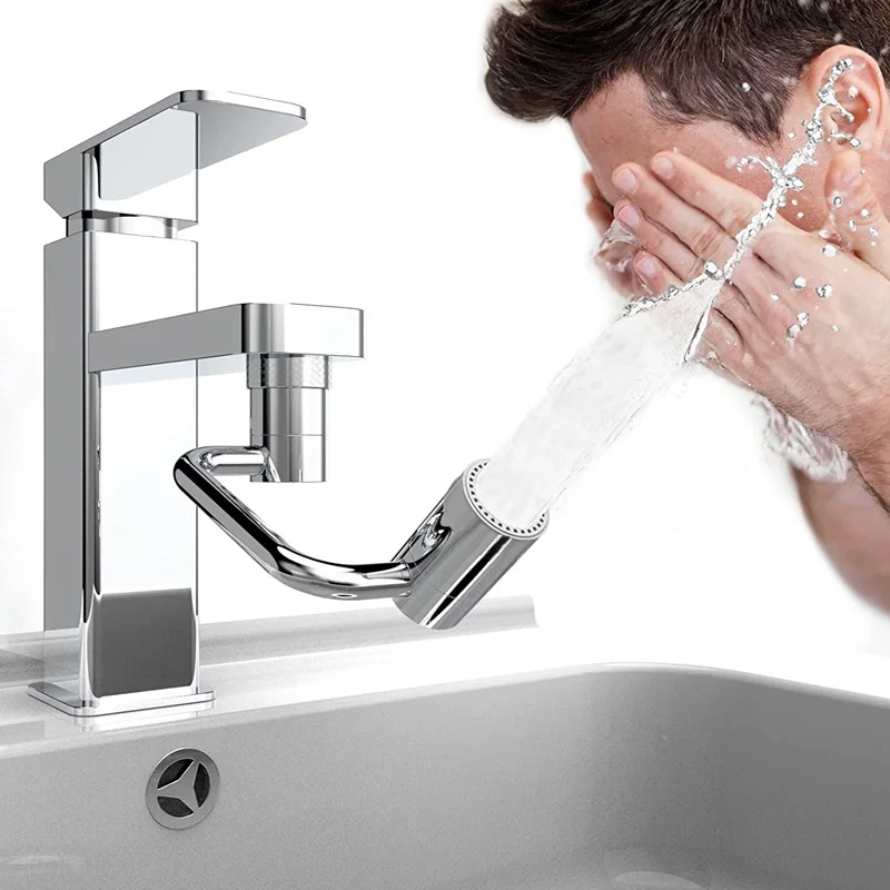 1080 degree rotating faucet extender metal U shaped robotic arm universal dual model Splash-proof filter faucet home bathroom