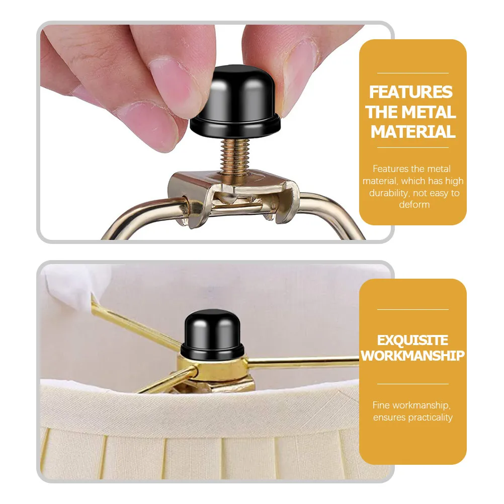 

8Pcs Lamp Finials Caps Metal Sturdy Tapped Lamp Shade Holder Decorative Light Screw Caps for Bedroom Living Room Study