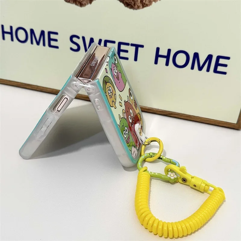 Geschilderd Monster Schattige 3d Oor Telefoon Hoesje Voor Samsung Galaxy Zflip3 Zflip4 Zflip5 Zflip6 Harde Pc Back Cover Voor Z Flip 6 Case Shell