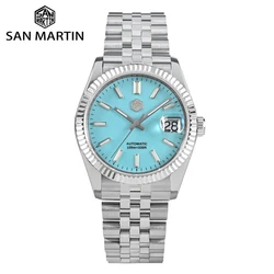 Reloj de vestir San Martin de 36,5mm para hombre, relojes mecánicos automáticos de lujo de marca superior, relojes de moda para parejas, zafiro resistente al agua 100m BGW9