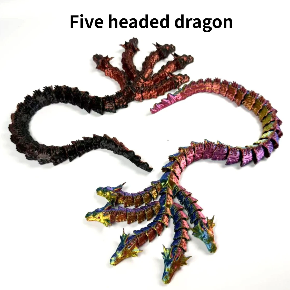 Five-Headed Dragon Multi-Headed Dragon Ornament 3D Printing Movable Hinged Toy Gift Creative High Value